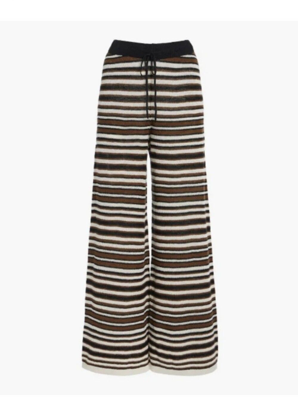 ELCE - Aura Knit Linen Wide-Leg Pants - Stripe Size Medium
